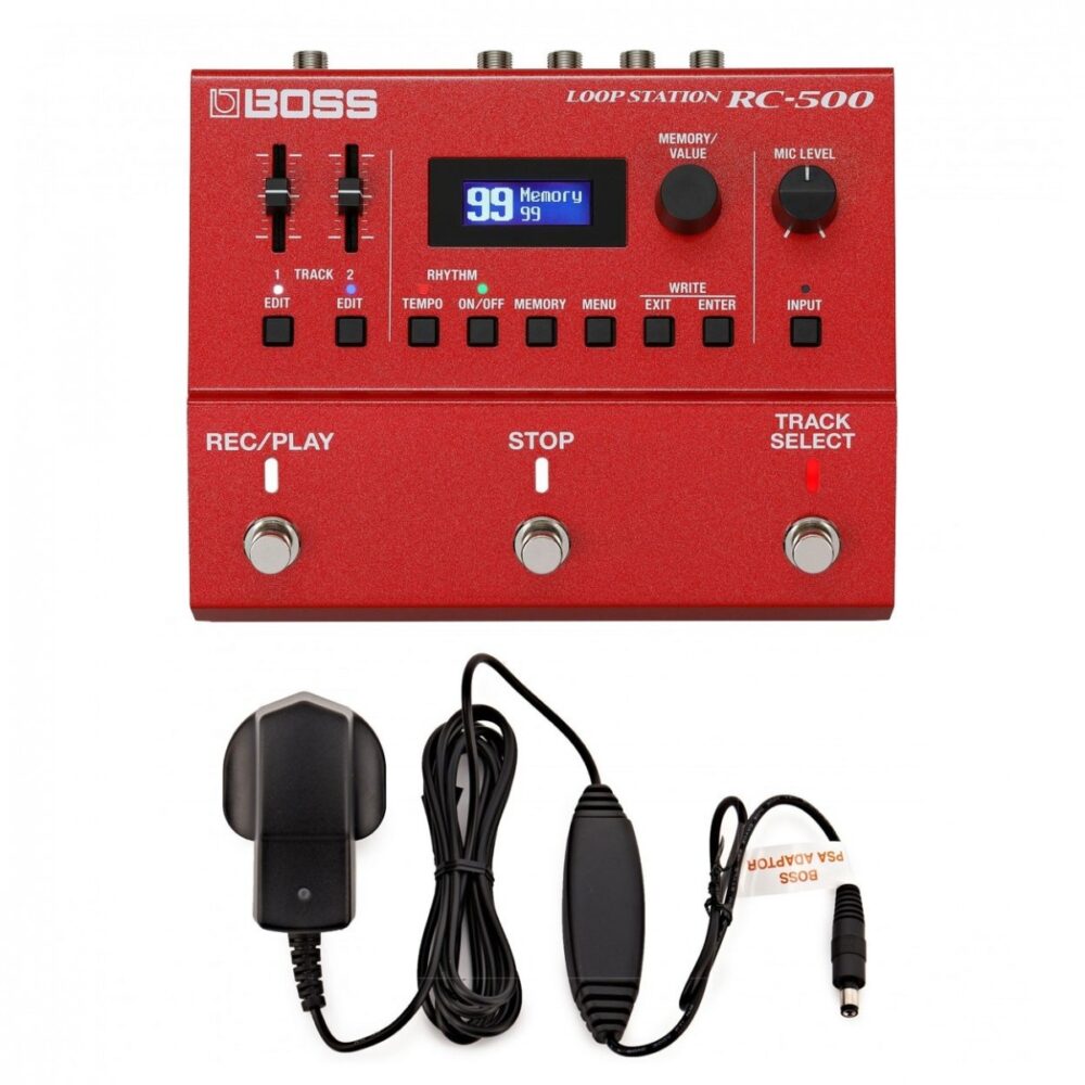 Boss RC-500 Loop Station Dual Track Looper Pedal with Power Supply In Stock