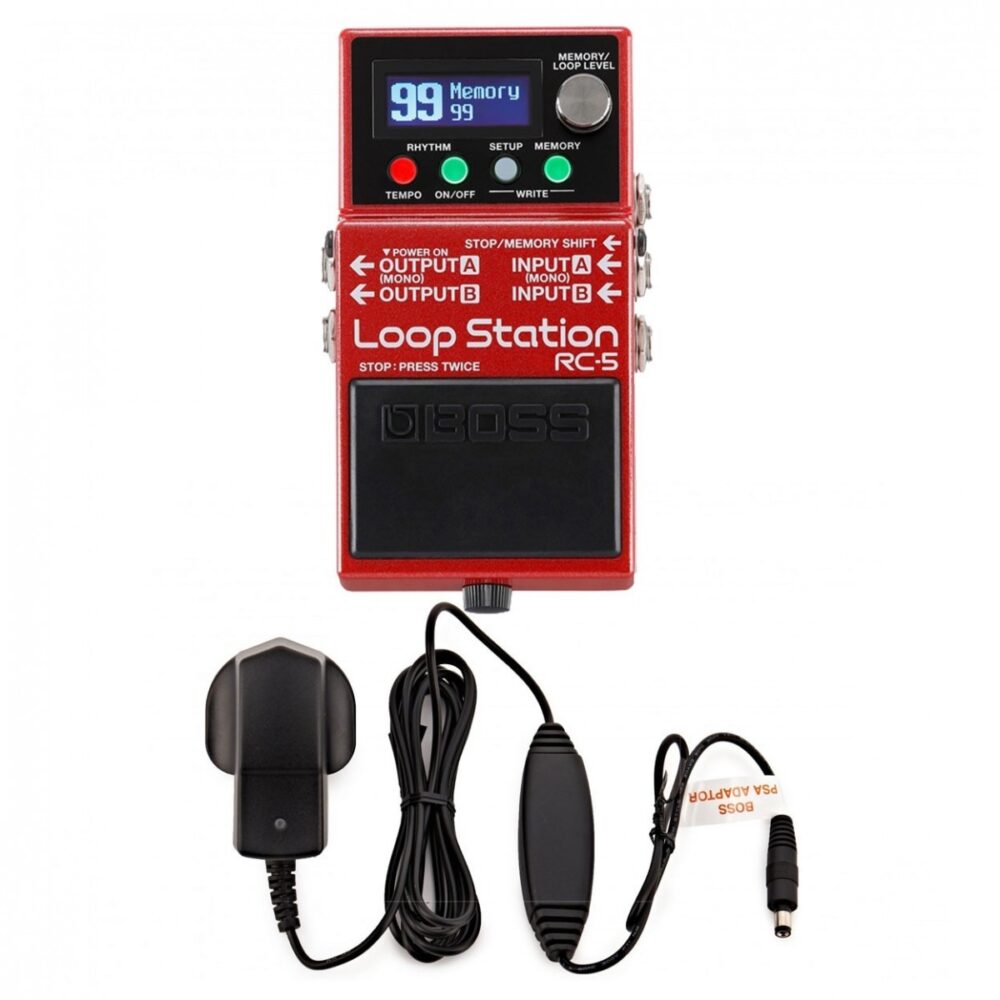 Boss RC-5 Loop Station Guitar Loop Pedal with Power Supply In Stock