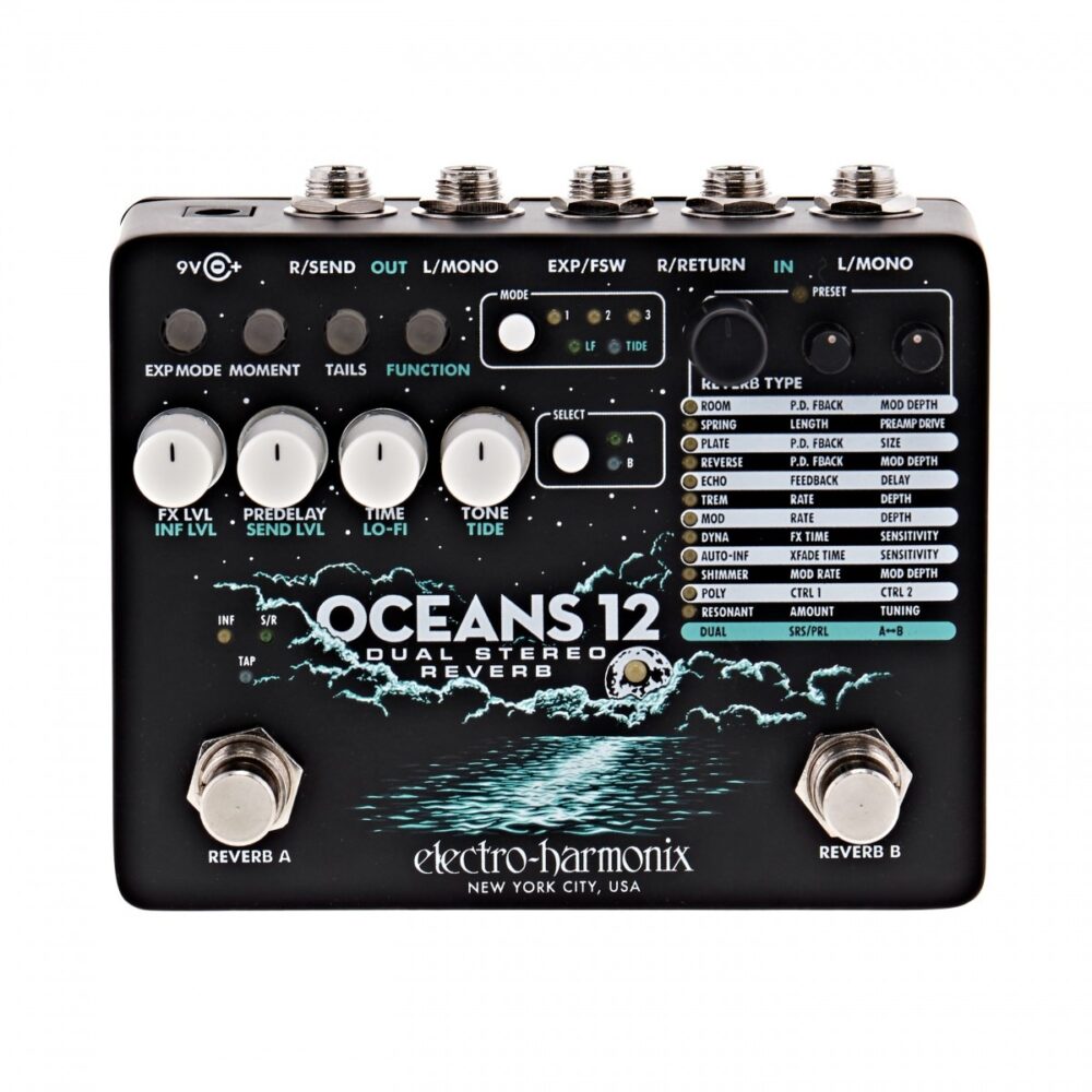 Electro Harmonix Oceans 12 Dual Stereo Reverb In Stock