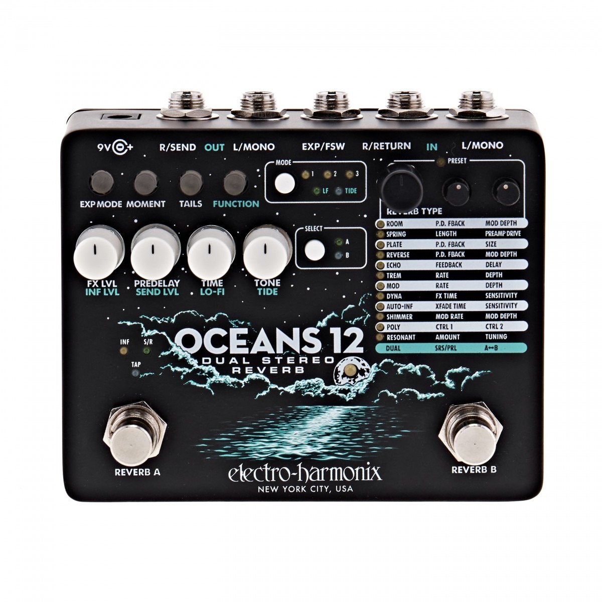 Electro Harmonix Oceans 12 Dual Stereo Reverb In Stock - Image 1