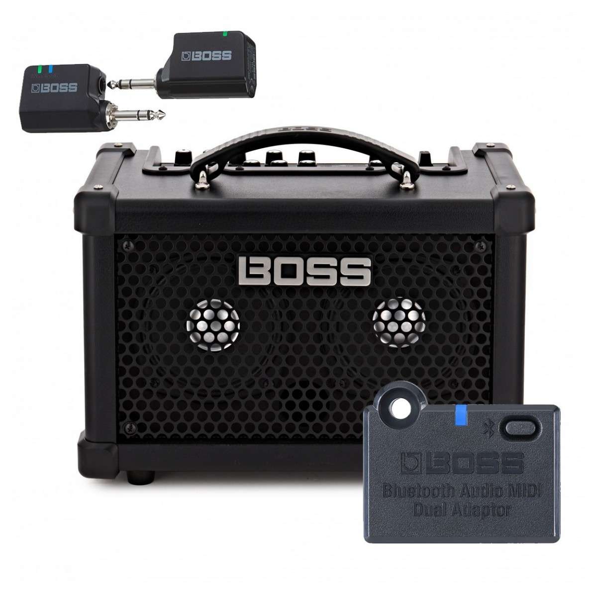 Boss Dual Cube Bass LX Bass Guitar Amplifier Wireless Bundle In Stock - Image 1