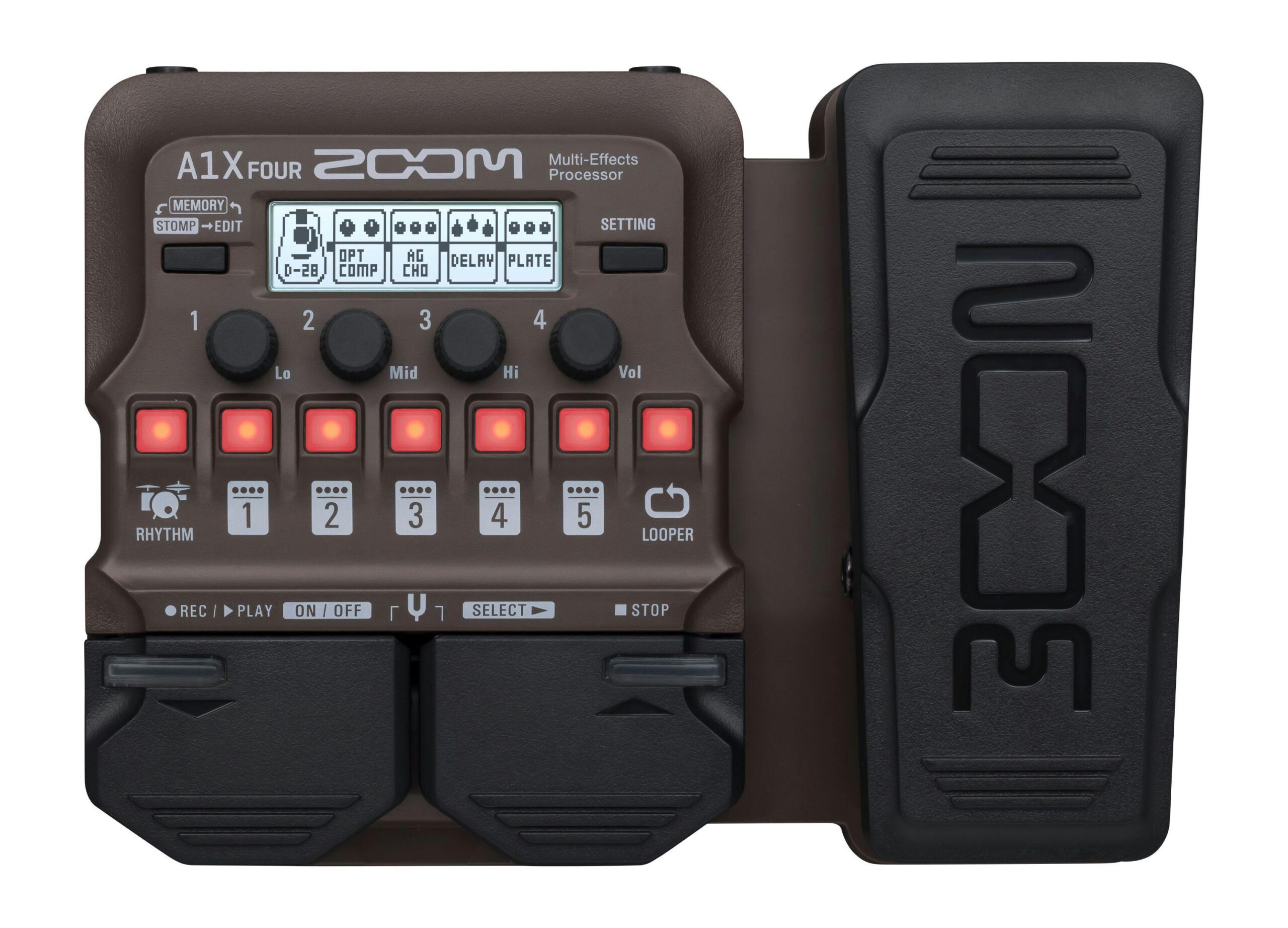 Zoom A1 Four Acoustic Multi Effects Pedal with Expression Footswitch in stock