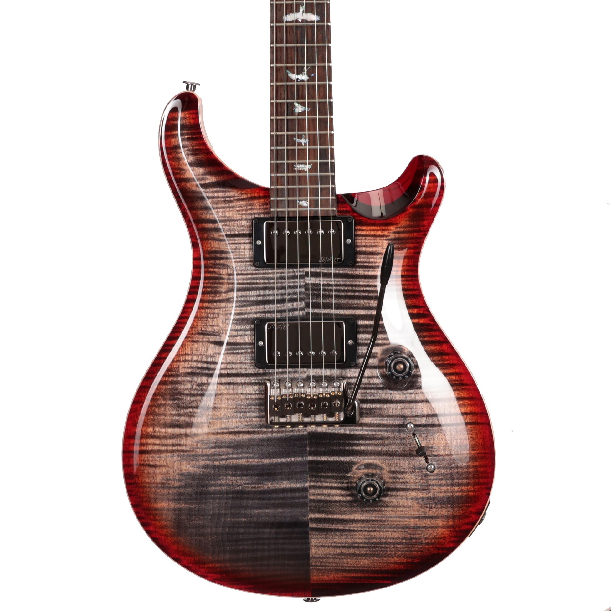 PRS Wood Library Custom 24 10-Top Electric Guitar in Charcoal Cherryburst with Ziricote Board