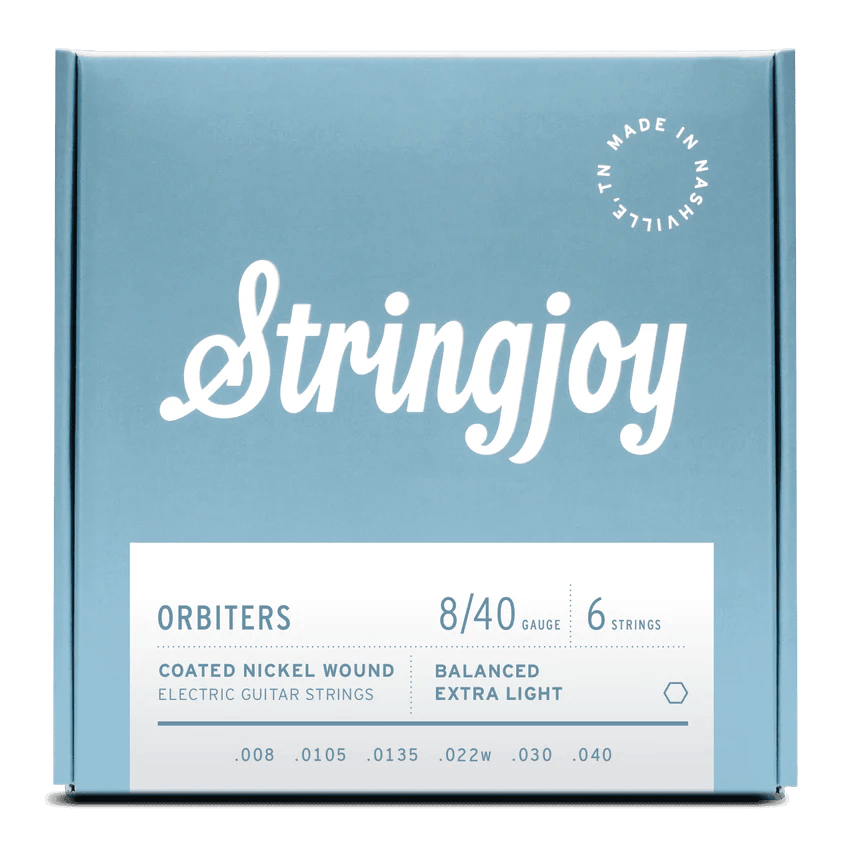 Stringjoy Orbiters Balanced Extra Light Gauge 8-40 Coated Nickel Wound Electric Guitar Strings - £14.99 New