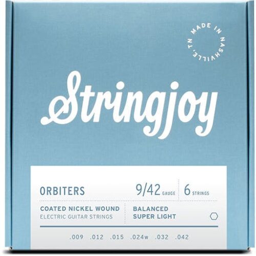 Stringjoy Orbiters Balanced Super Light Gauge 9-42 Coated Nickel Wound Electric Guitar Strings - £14.99 New