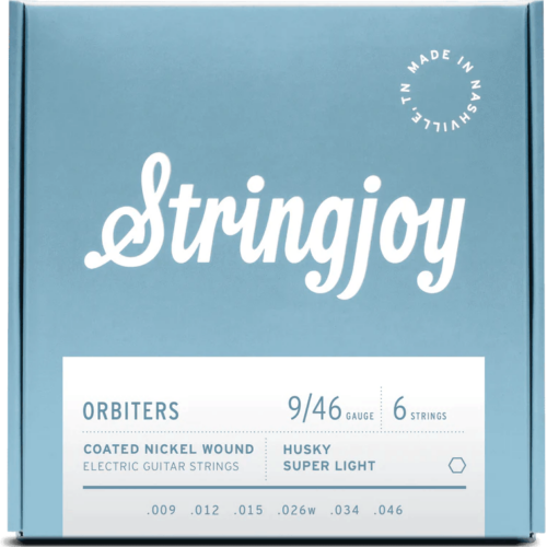 Stringjoy Orbiters Husky Super Light Gauge 9-46 Coated Nickel Wound Electric Guitar Strings - £14.99 New