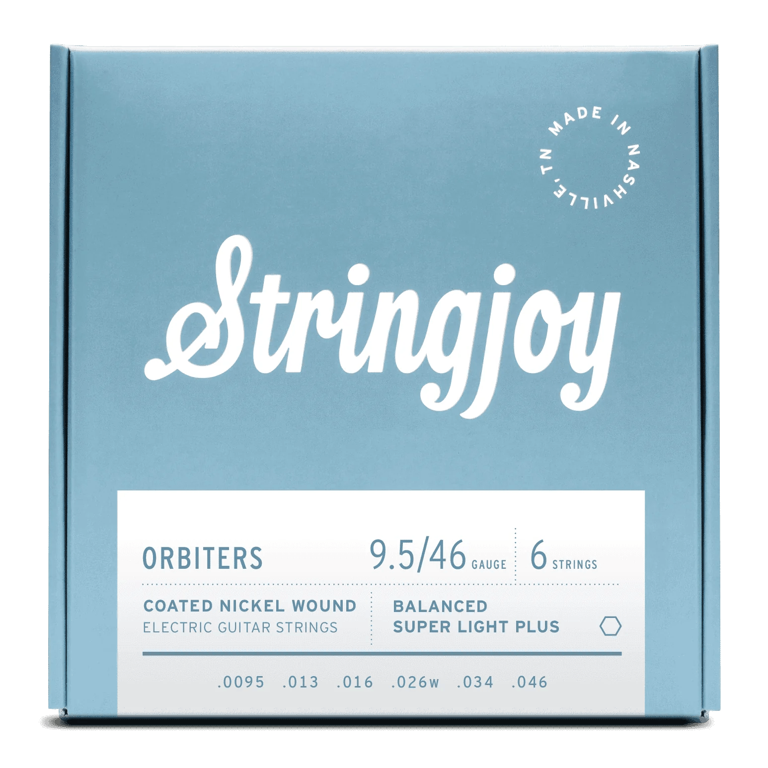 Stringjoy Orbiters Balanced Super Light Plus Gauge 9.5 - 46 Coated Nickel Wound Electric Guitar Strings - £15.99 New