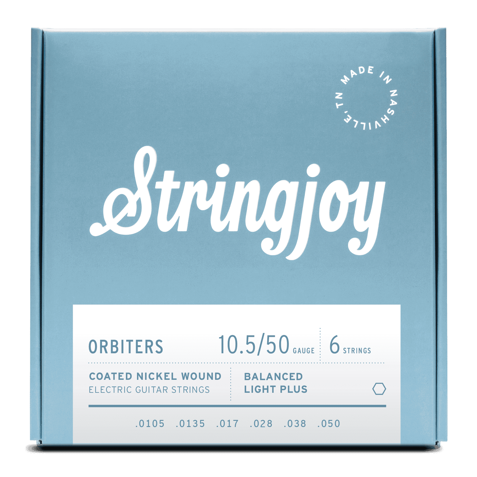 Stringjoy Orbiters Balanced Light Plus Gauge 10.5-50 Coated Nickel Wound Electric Guitar Strings - £14.99 New