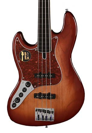 Sire Version 2 Updated Marcus Miller V7 Vintage Alder Left Handed 4-String Fretless Bass in Tobacco Sunburst