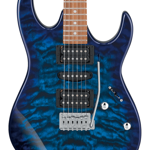 Ibanez GRX70QA in Transparent Blue Burst