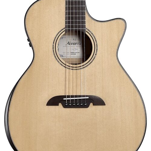 Alvarez Artist Elite Grand Auditorium Cutaway & Bevel Spruce top Tint Flame Maple back LR Baggs SPB