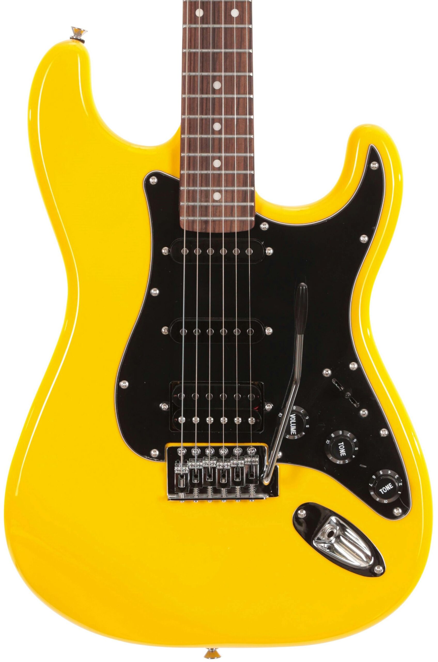 EastCoast ST2 HSS Electric Guitar in Ferrari Yellow Black Guard Rosewood Fretboard in stock