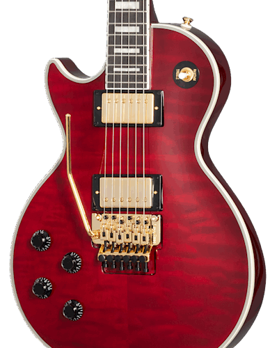 Epiphone Left-Handed Alex Lifeson Les Paul Custom Axcess Quilt Ruby in stock