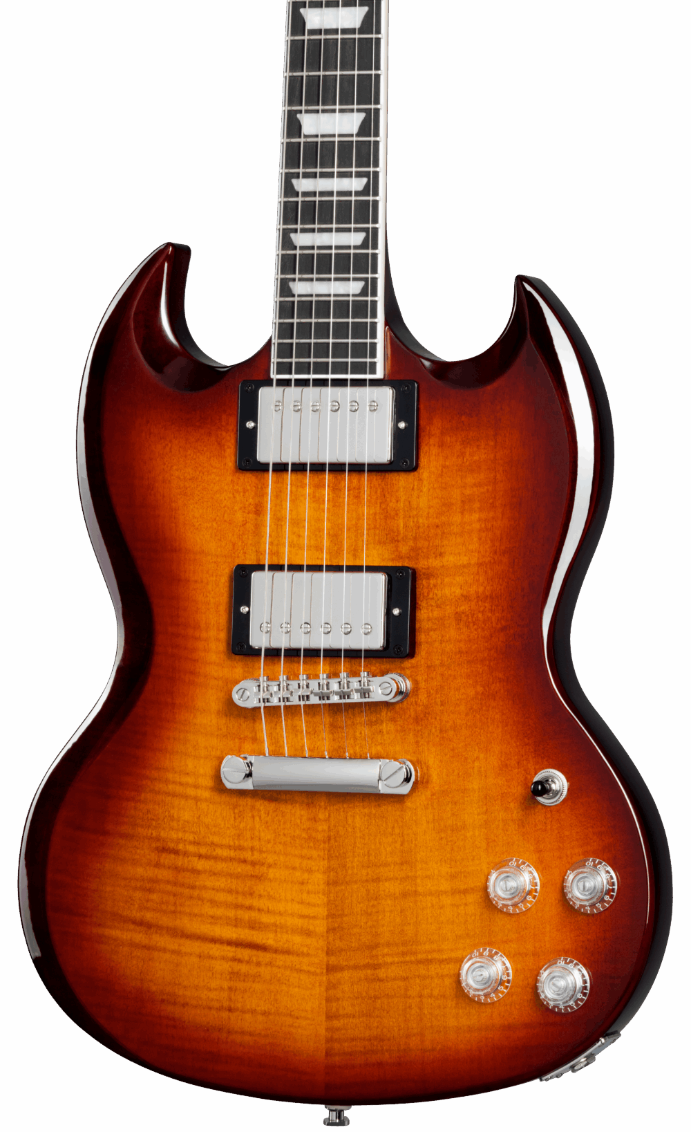 Epiphone SG Modern Figured Electric Guitar in Mojave Burst in stock - Image 1