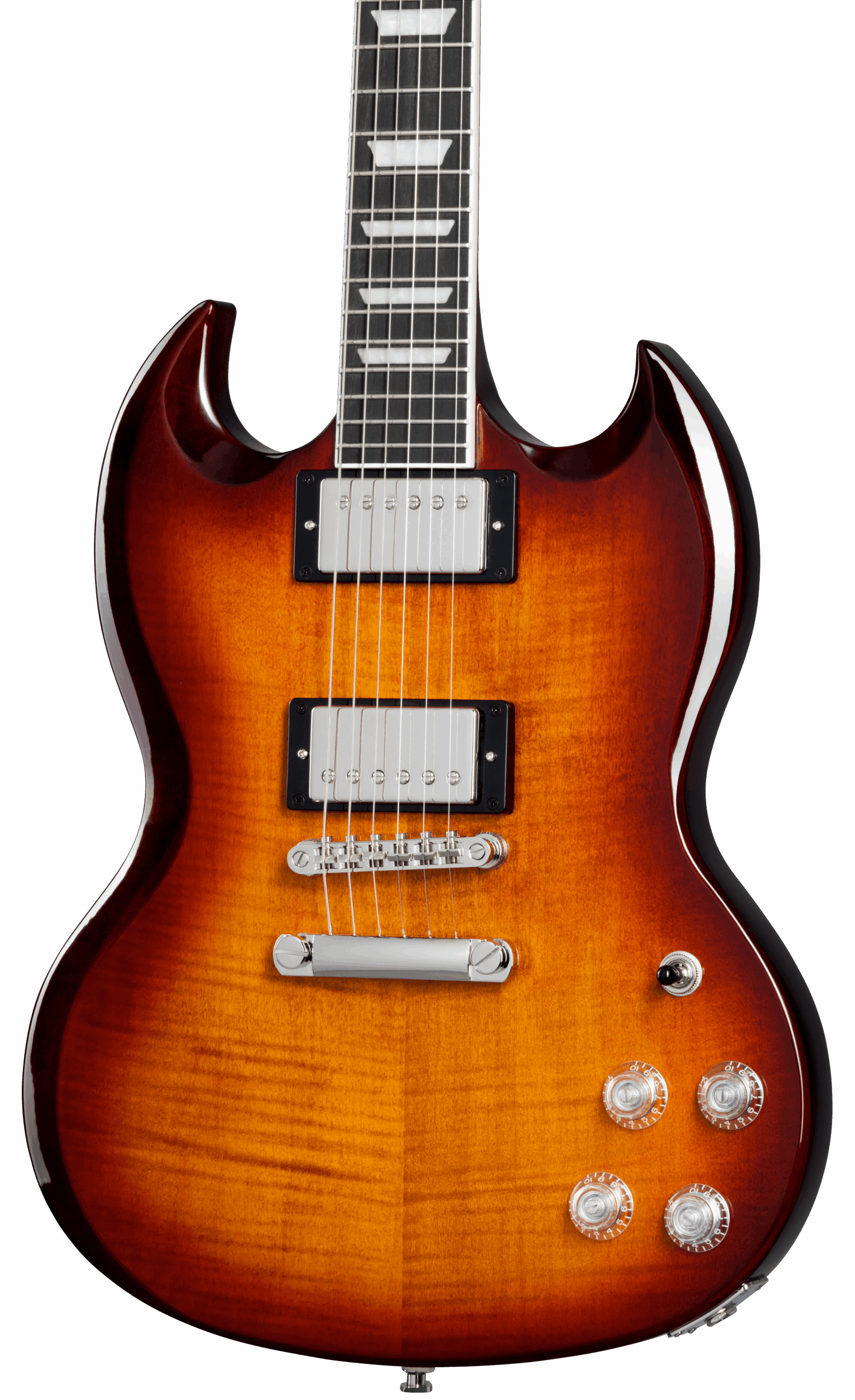 Epiphone SG Modern Figured Electric Guitar in Mojave Burst in stock - Image 1