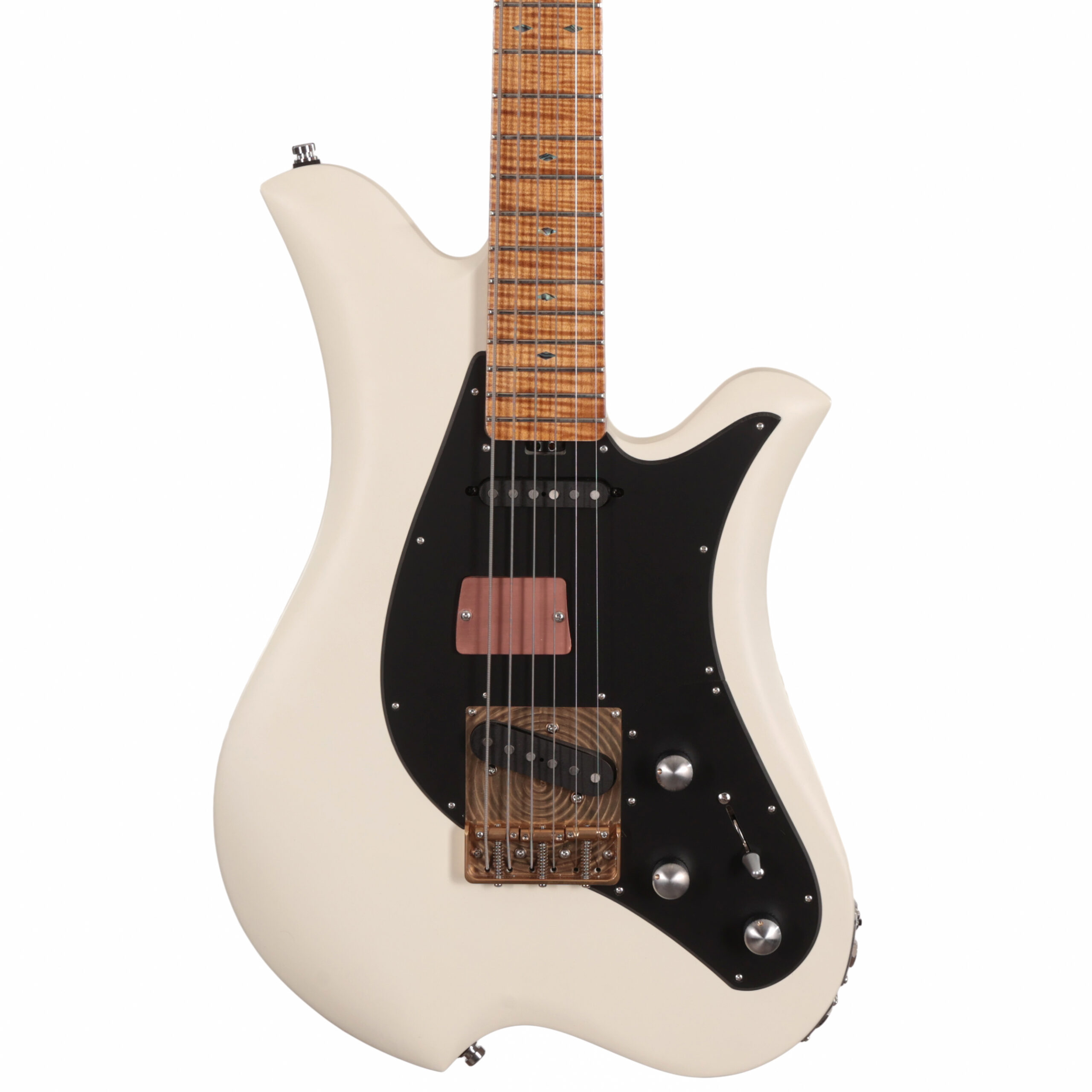 Bacci Guitars Leonardo Dual Output SS Baritone Guitar Maple Fretboard in Velvet Vintage White