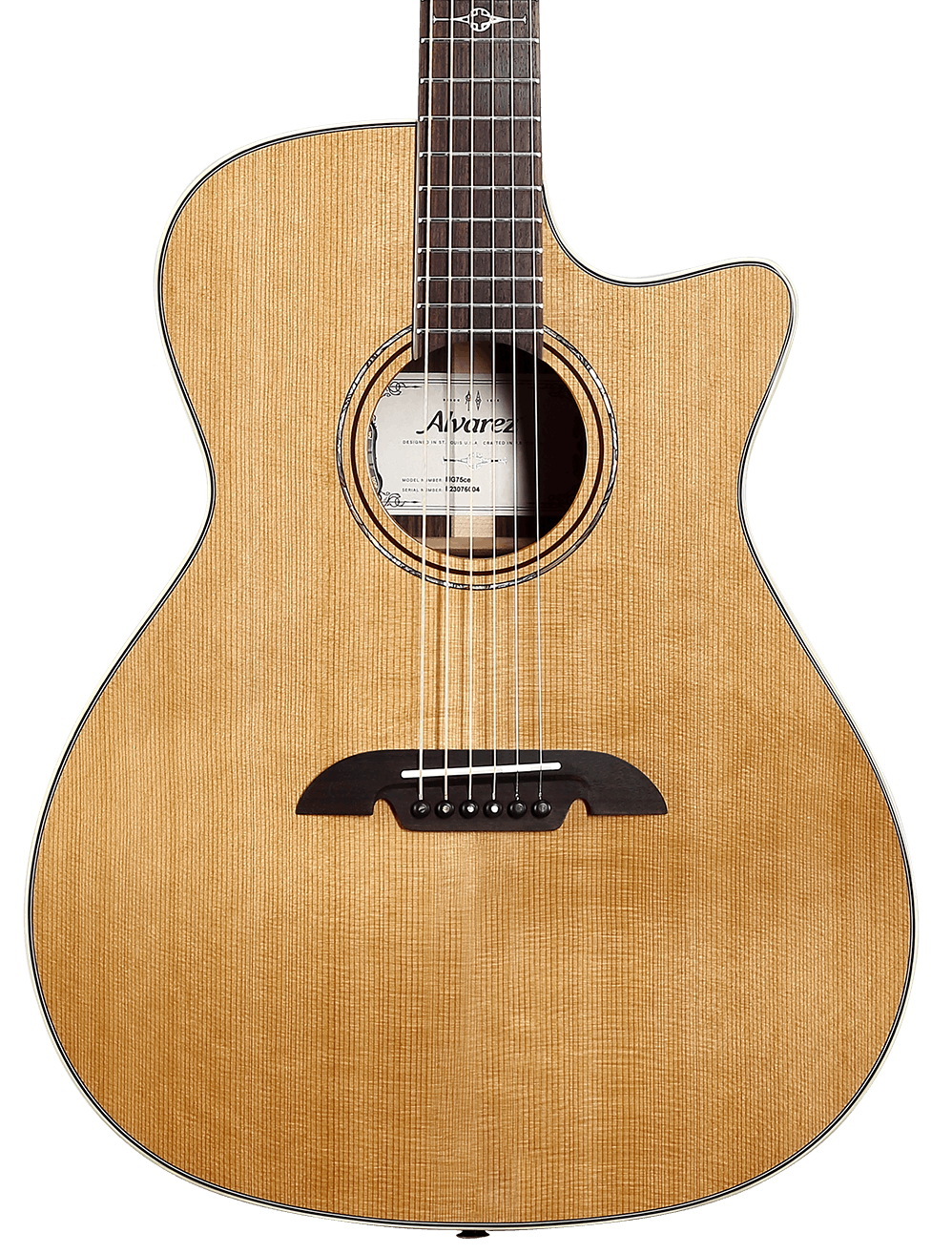 Alvarez Masterworks MG75CE Grand Auditorium Electro-Acoustic in Natural with Cutaway in stock