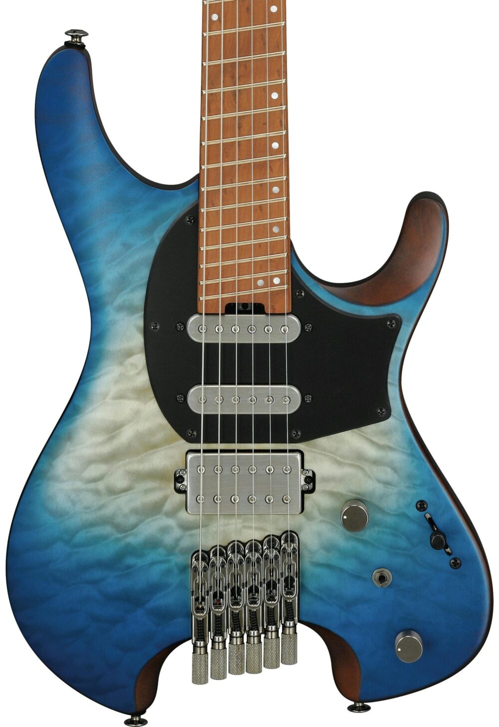 Ibanez QX54QM-BSM Q Series Headless Electric Guitar HSS in Blue Sphere Burst Matte with Slanted Frets in stock - Image 1
