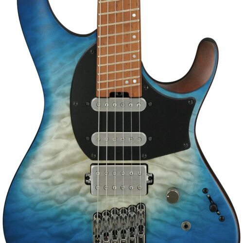 Ibanez QX54QM-BSM Q Series Headless Electric Guitar HSS in Blue Sphere Burst Matte with Slanted Frets