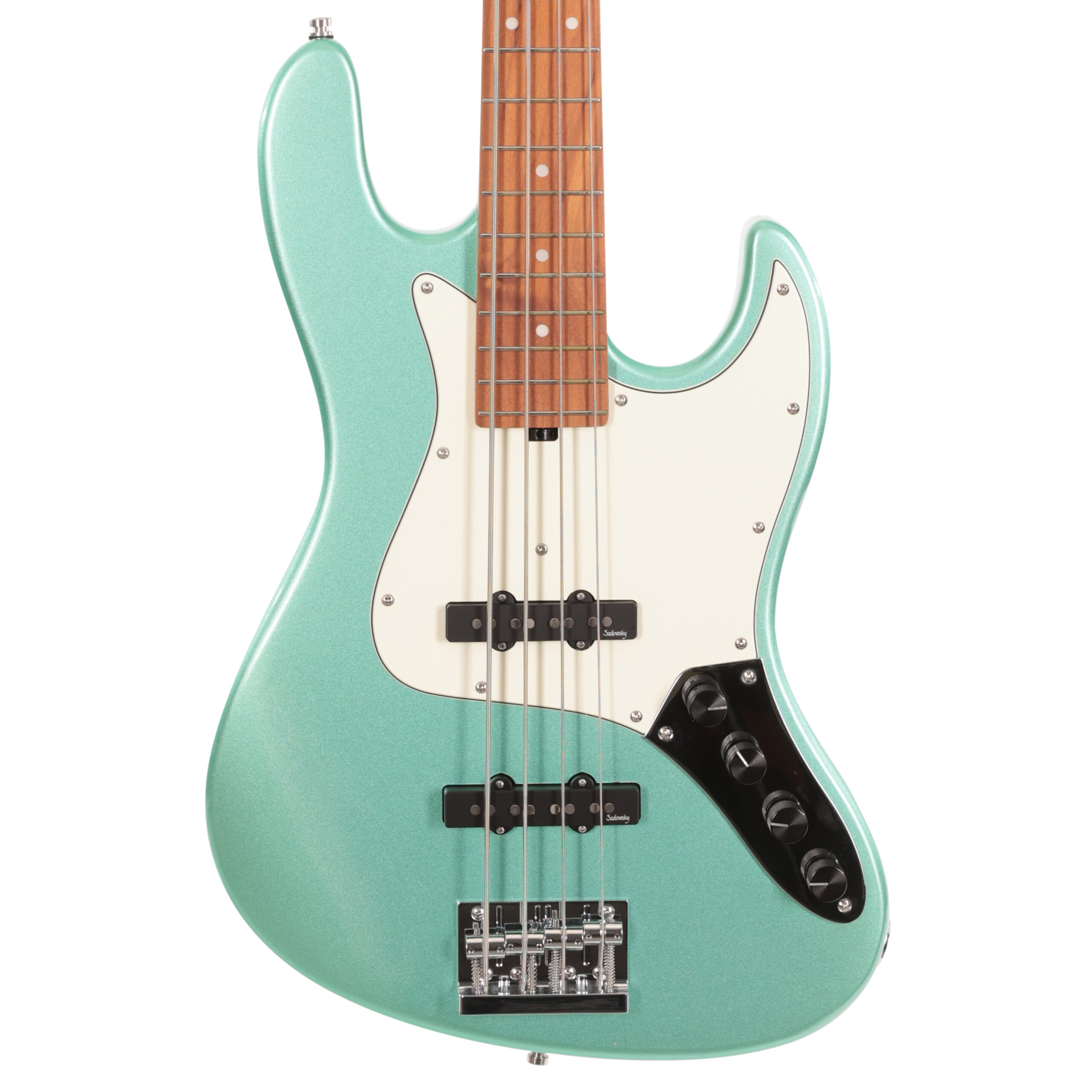 Sadowsky MetroExpress SMX 21 Fret Standard JJ 4 String in Sage Green Metallic, Roasted Maple