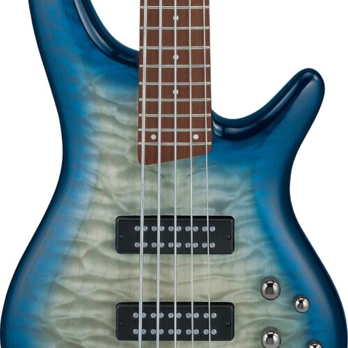 Ibanez SR405EQM-SCB SR Series 5 String Bass Quilted Maple in Stained Cosmic Blue Starburst