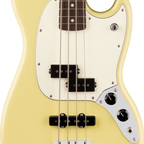 Fender Player II Mustang Bass PJ Rosewood Fingerboard Hialeah Yellow in stock