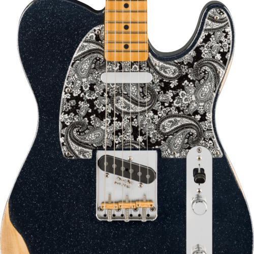 Fender Brad Paisley Road Worn Telecaster in Black Sparkle in stock