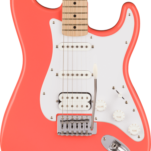 Squier Sonic Stratocaster HSS Electric Guitar in Tahitian Coral in stock