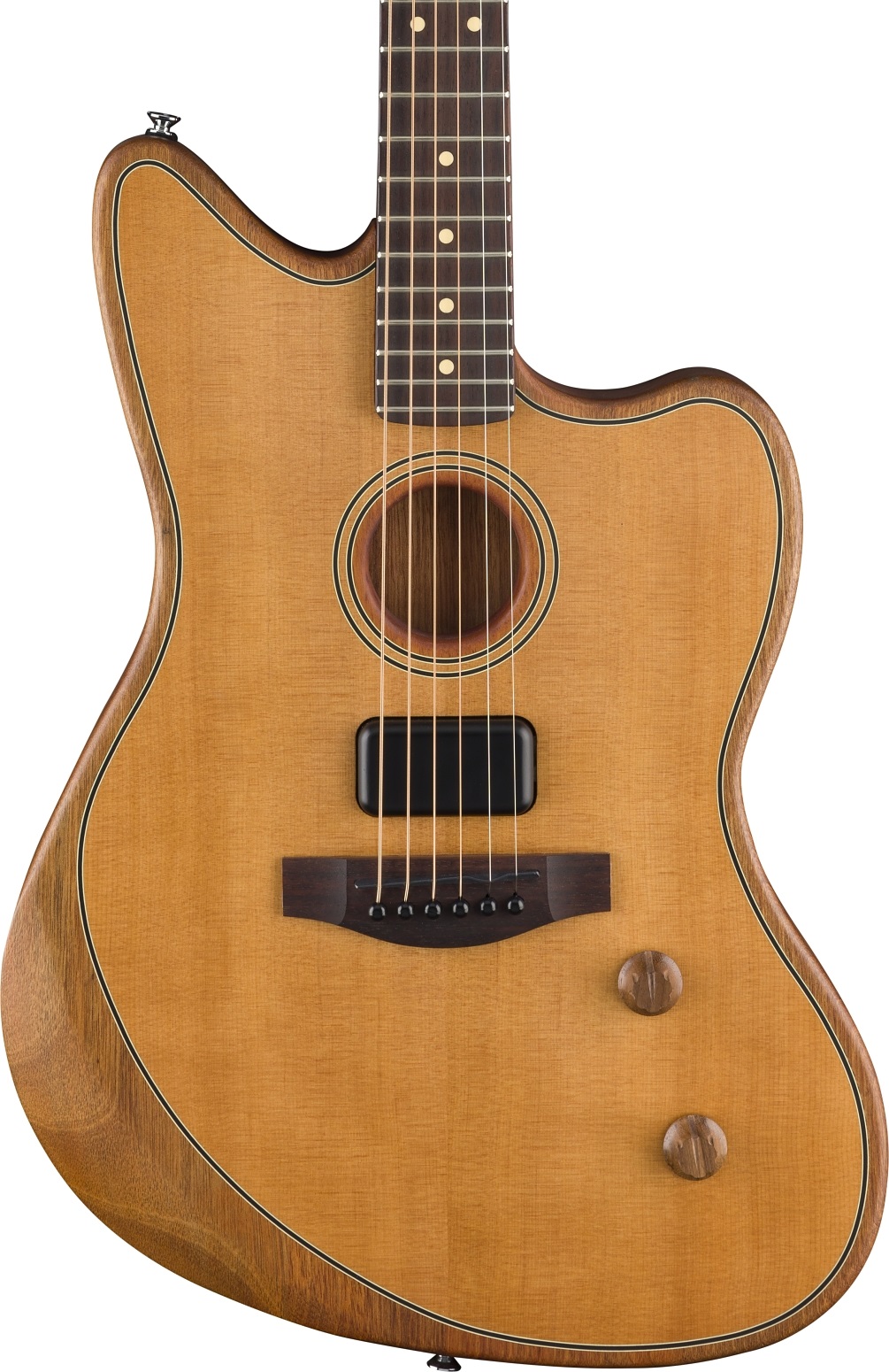 Fender Acoustasonic Standard Jazzmaster in Aged Natural in stock - Image 1