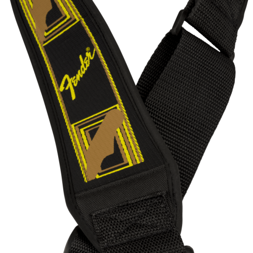 Fender Swell Neoprene Strap Black/Yellow/Brown Mono 2.5in in stock