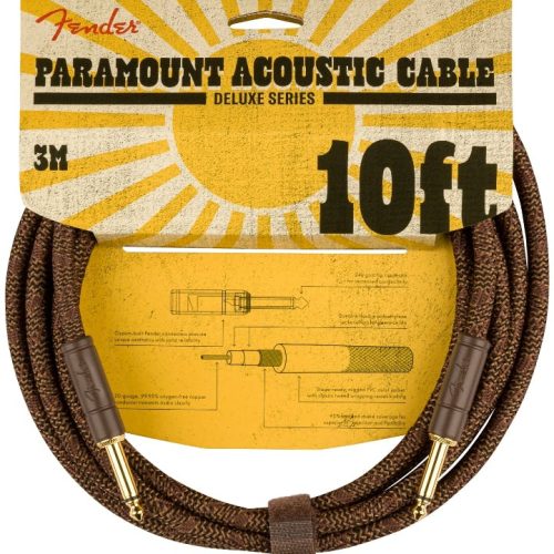 Fender Paramount 10ft Acoustic Instrument Cable Brown in stock