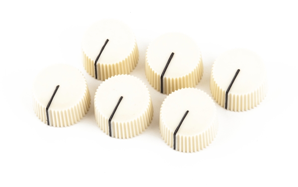Fender Pure Vintage Radio Amplifier Knobs x6 In Cream in stock