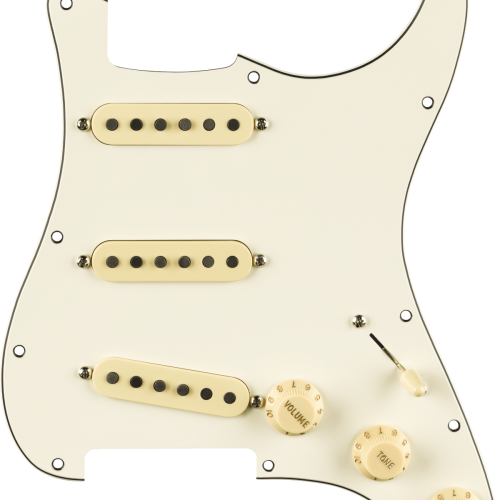 Fender Pre-Wired Strat Pickguard Pure Vintage 65 with RWRP Middle Parchment 11 Hole PG in stock