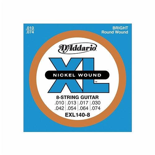D'addario XL 10-74 Light Top/Heavy Bottom 8 String Set in stock