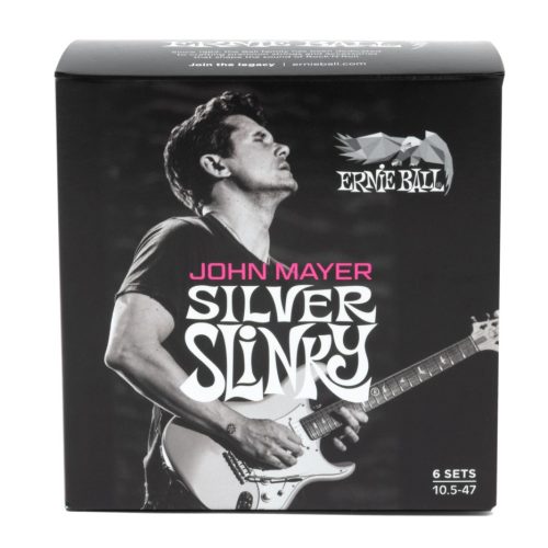 Ernie Ball John Mayer Silver Slinky Electric Guitar Strings 10.5-47 6 pack in stock