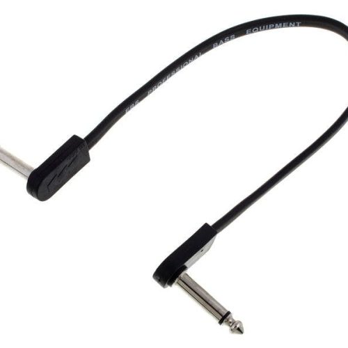 EBS Premium Chrome Flat Right Angle Jack Patch Cable - 28CM in stock