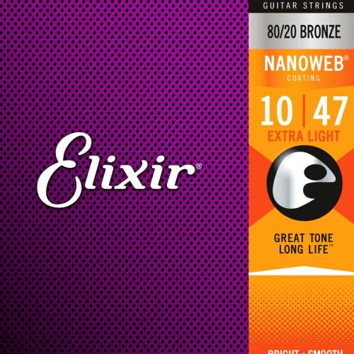 Elixir Bronze Nanoweb - Extra Light / 10-47 Acoustic Strings in stock