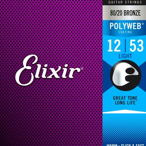 Elixir Light 12-53 Polyweb Acoustic Strings in stock