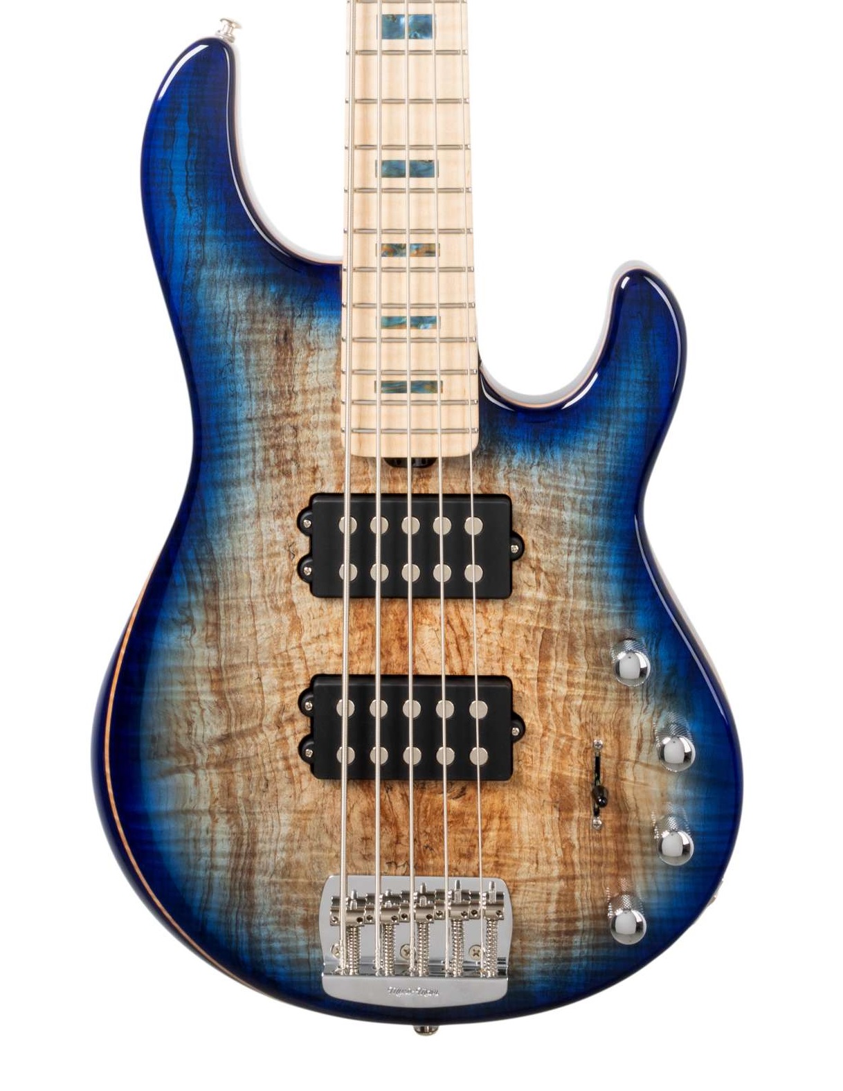 Music Man BFR StingRay Special 5HH Bass Guitar in Paua Blue Burst, Figured Maple Neck in stock - Image 1