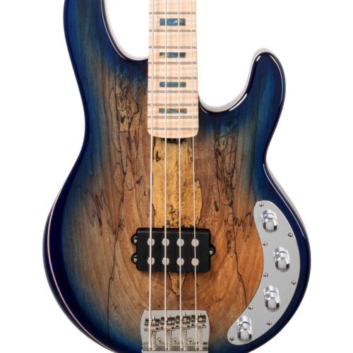 Music Man BFR StingRay Special 4H Bass Guitar in Paua Blue Burst, Figured Maple Neck in stock