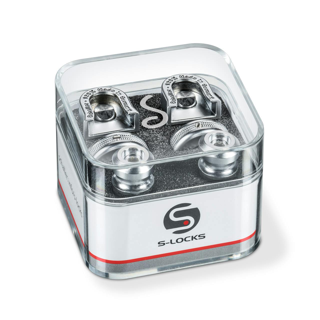Schaller Guitar S-Lock Pair Satin Chrome Plated Strap Locks in stock