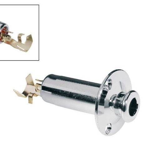 Acoustic Guitar Endpin Jack with Fixed Plate in Chrome in stock