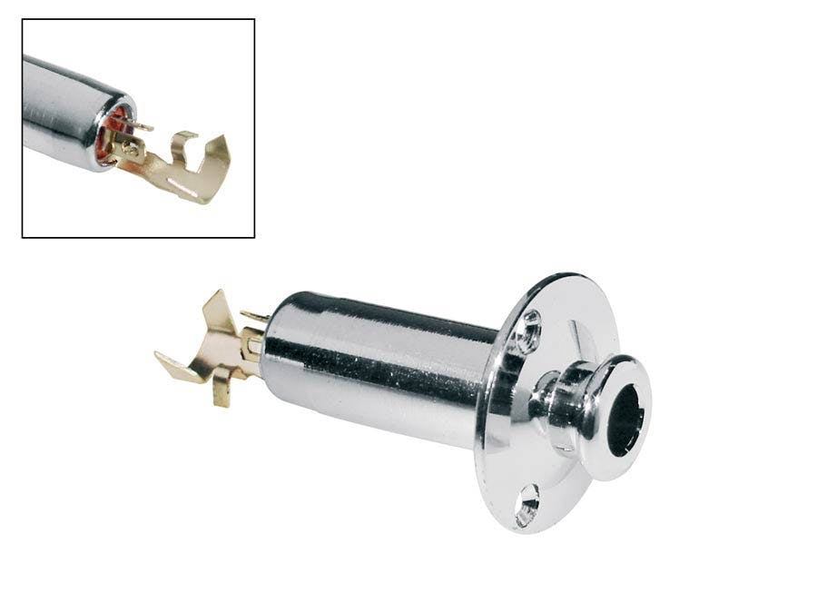 Acoustic Guitar Endpin Jack with Fixed Plate in Chrome in stock