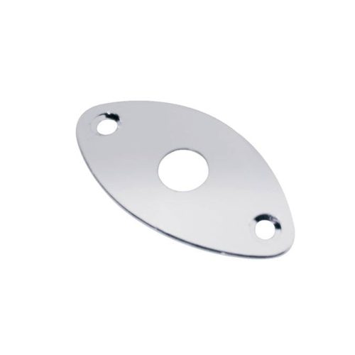 Guitar Jack Plate (Football Shape) in Chrome in stock