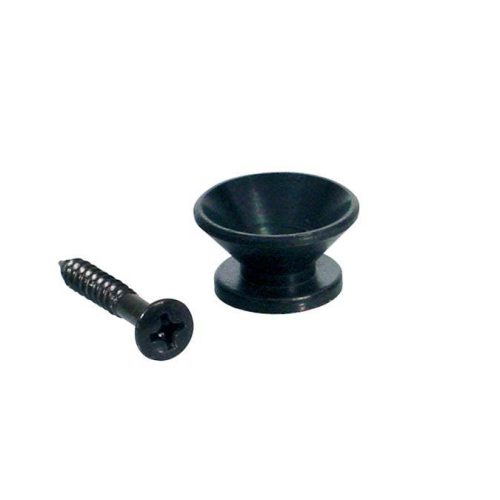 Metal Guitar Strap Buttons 14mm in Black x2 (V-Model) in stock