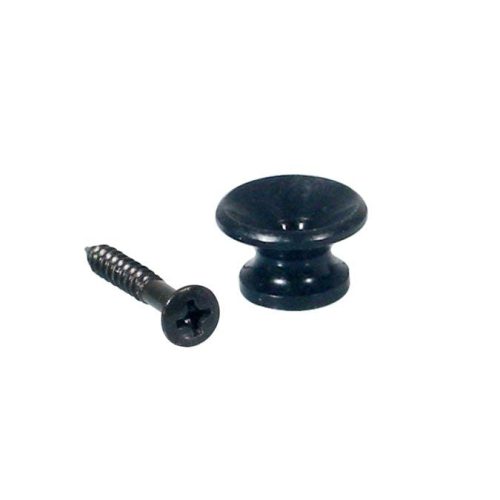 Metal Guitar Strap Buttons 13mm in Black x2 (V-Model) in stock