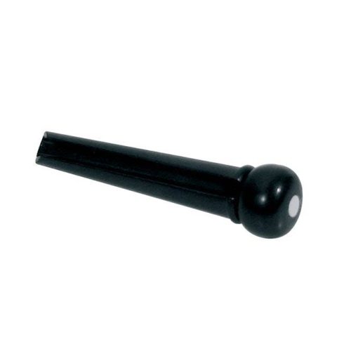Acoustic Guitar Bridge Pins 12-Pack in Black With White Dot in stock