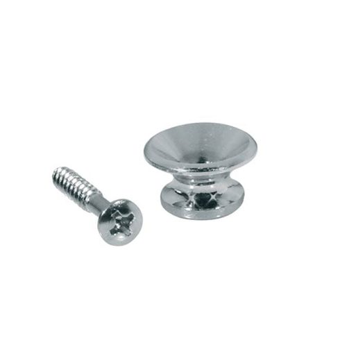 Metal Guitar Strap Buttons 13mm in Chrome x2 (V-Model) in stock