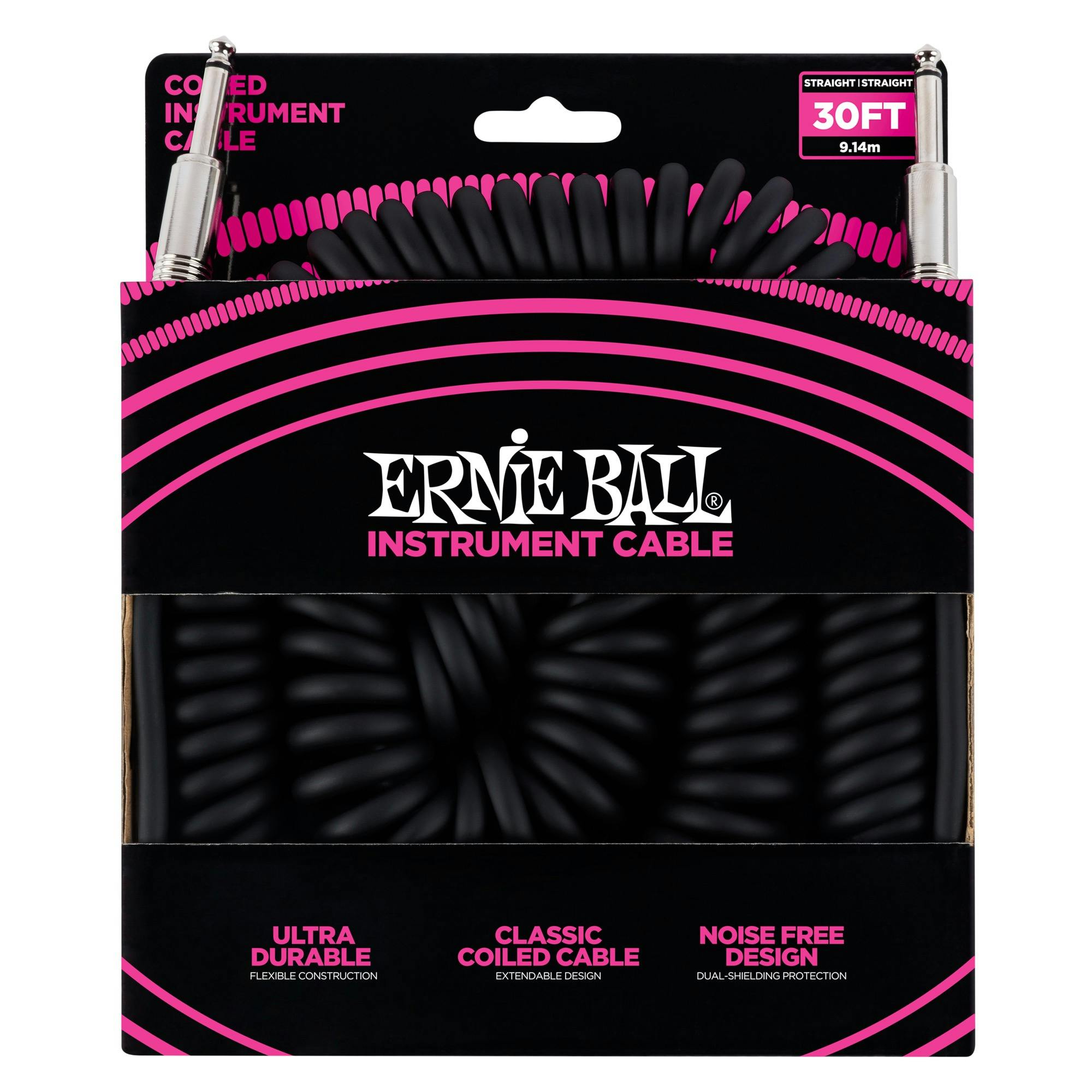 Ernie Ball Ultraflex 30FT Coiled Instrument Cable in stock