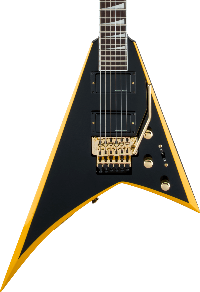 Jackson X Series Rhoads RRX24 Electric Guitar in Black With Yellow Bevels in stock
